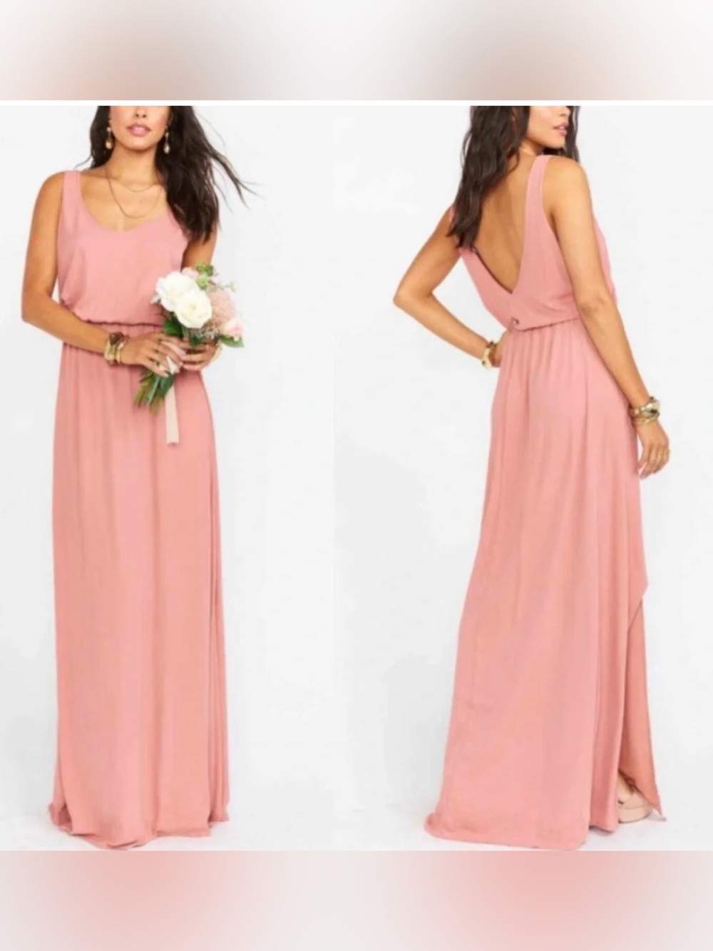 Show Me Your Mumu Kendall Maxi Dress Blush Pink Bridesmaid Size XS NWT